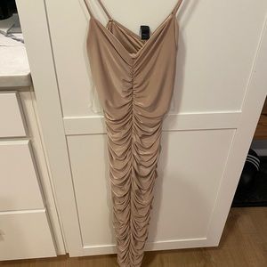 Champagne ruched dress NWT